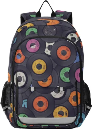 ALAZA Vinyl Records Music Colorful Discs Laptop Backpack Purse for Women Men Travel Bag Casual Daypack with Compartment & Multiple Pockets