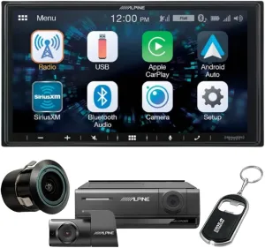 Alpine ILX-W650 7" Digital Multimedia Receiver (Does Not Play CDs) with Backup Bullet Camera and DVR-C320R Dash Camera