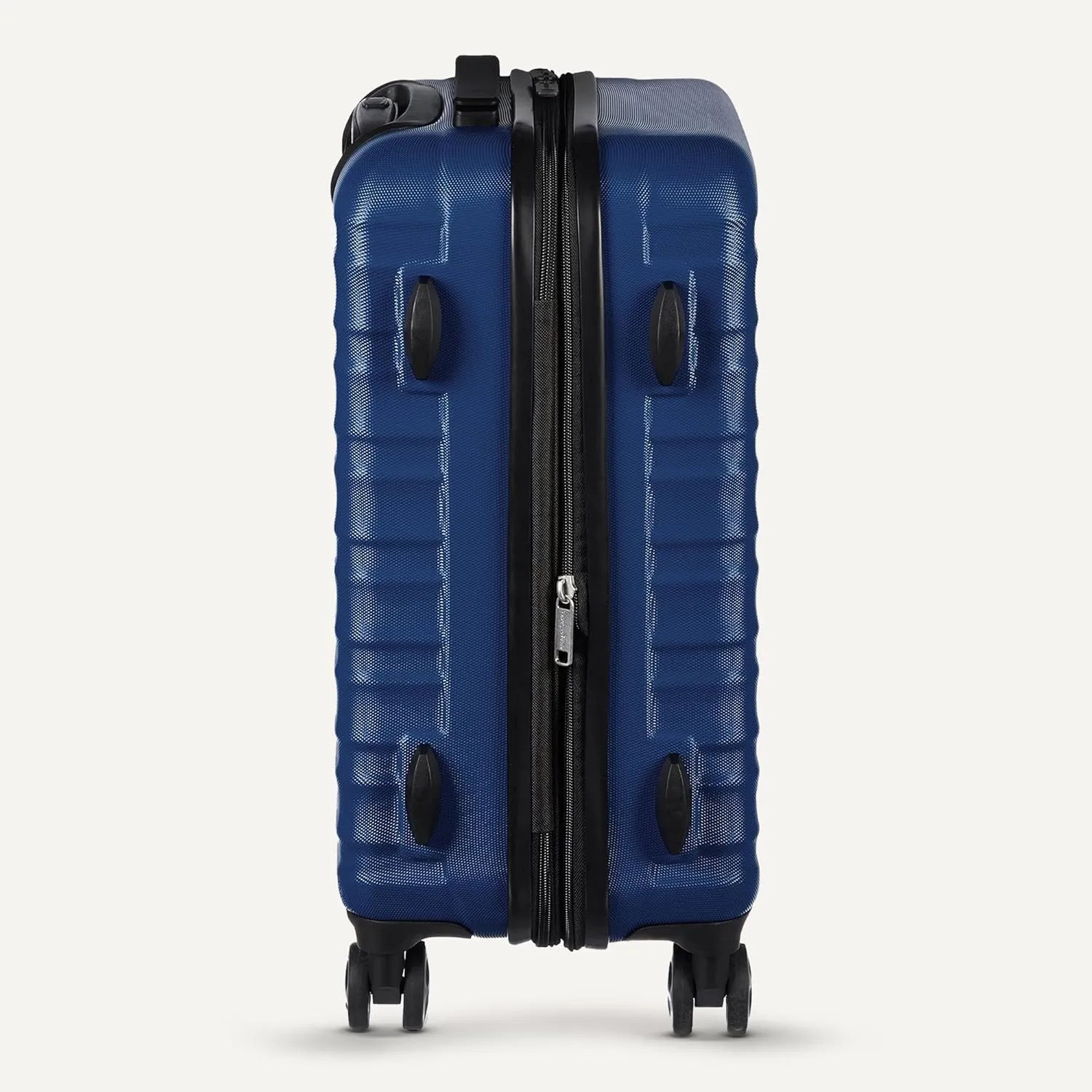 Amazon Basics 26" Hardside Medium Checked Luggage, Hardshell Suitcase With Wheels, Expandable For Up to 15% More Space, With Scratch-Resistant Surface, Four Multi-directional Wheels, Navy Blue