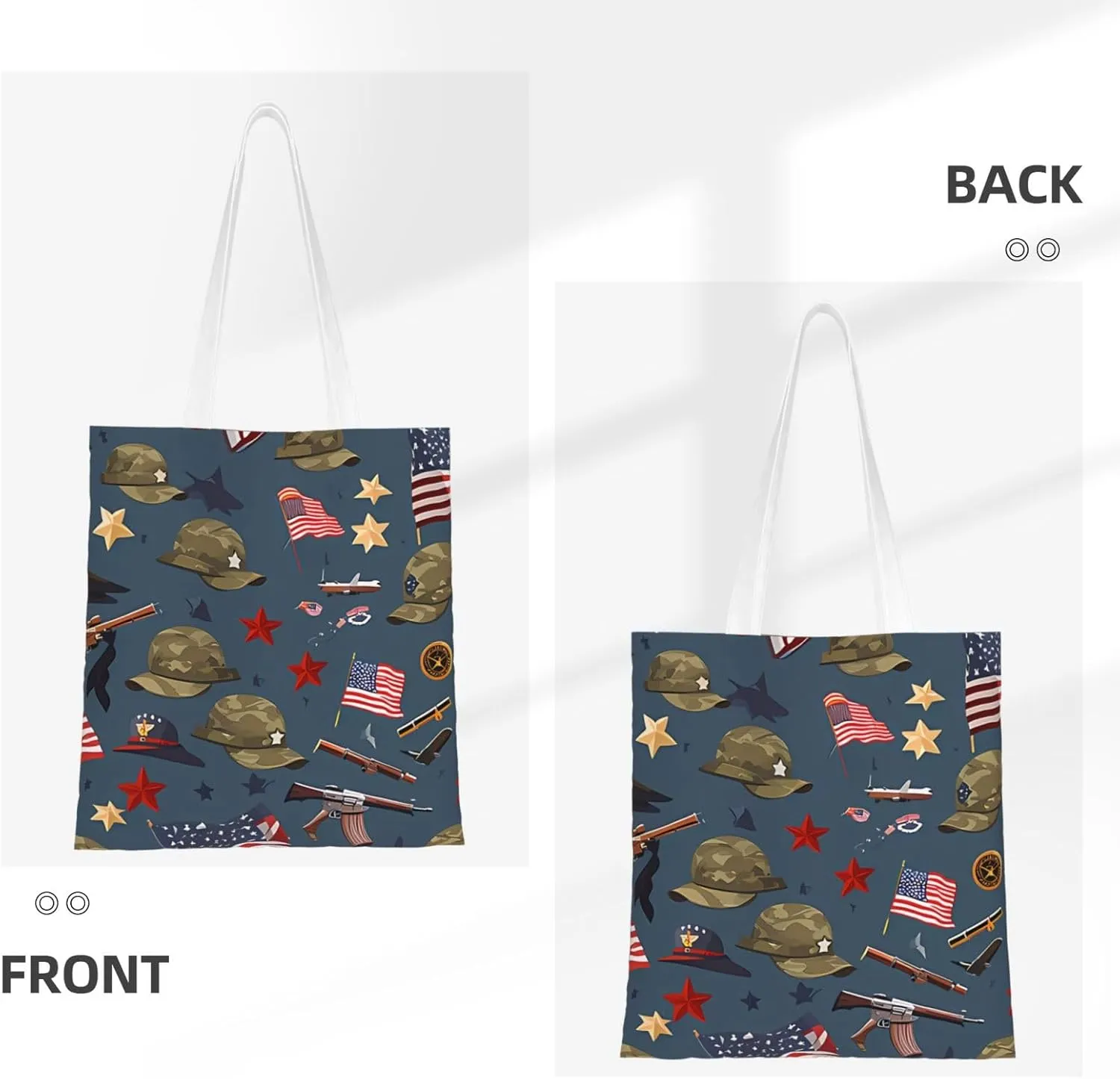 American Flag Canvas Tote Bag for Women Reusable Grocery Shoulder Bags Shopping Handbags