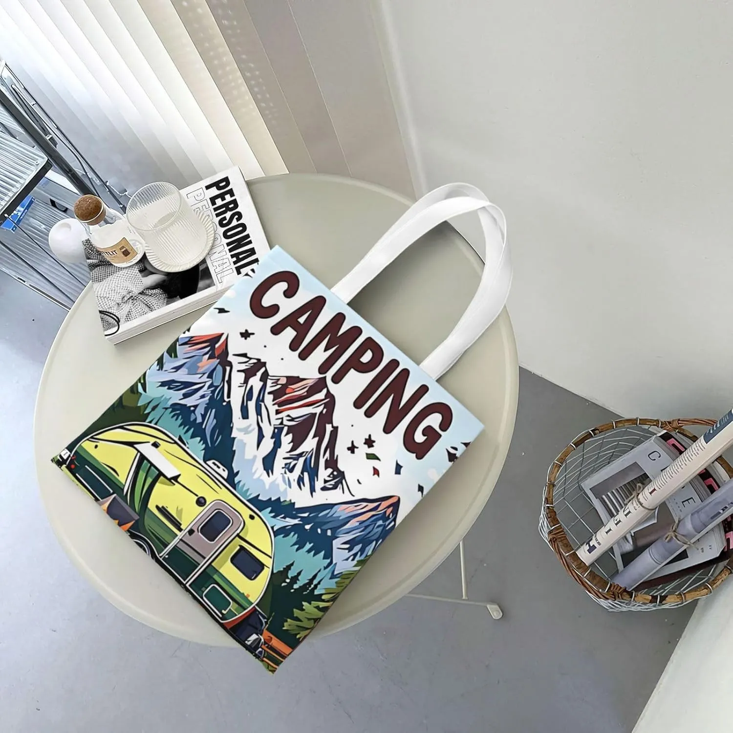 American Flag Canvas Tote Bag for Women Reusable Grocery Shoulder Bags Shopping Handbags