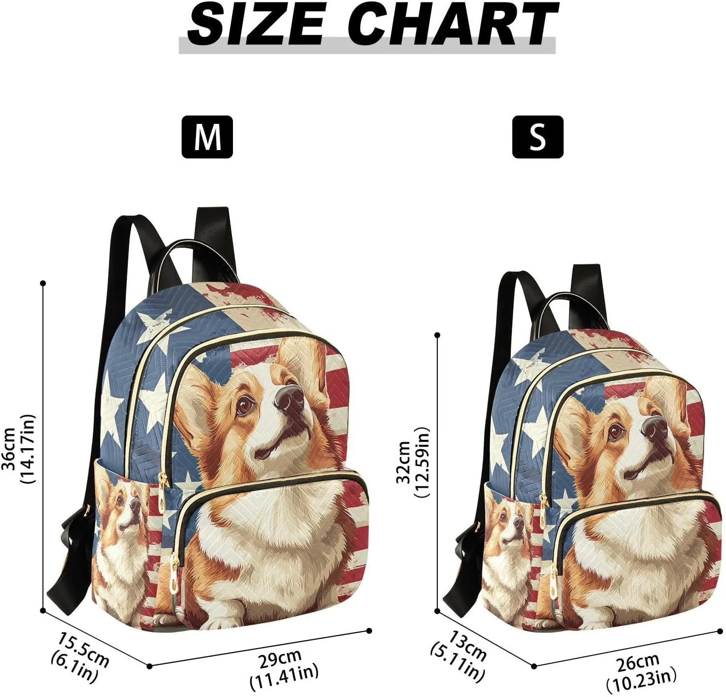 American Flag Corgi Dog Mini Backpack Purse for Women Shoulder Bag Fashion Daypack Ladies Handbag Lightweight Travel Bag Rucksack