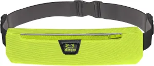 Amphipod AirFlow MicroStretch Plus Belt, Ultra-Light Minimalist Runners Waist Pack Bag for Running & Walking, Men & Women - Hi-Viz/Silver - XL