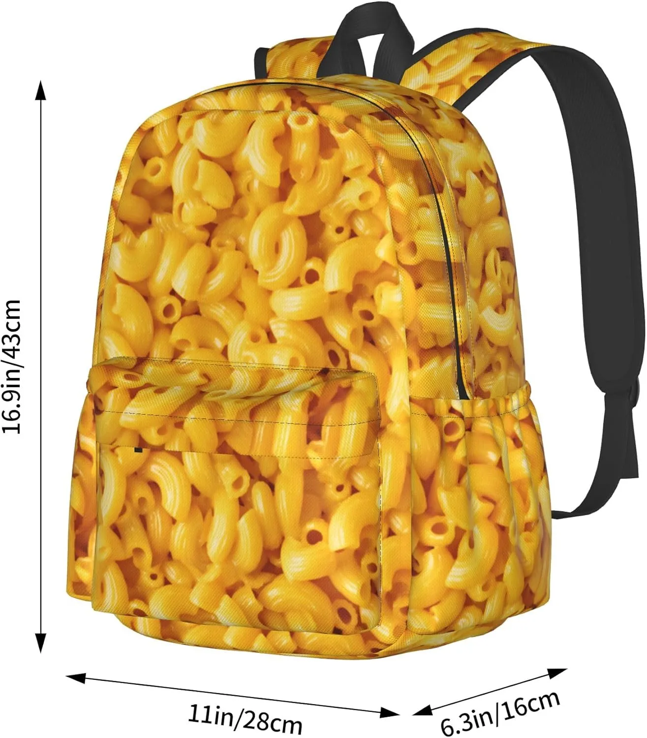 AMRANDOM Macaroni And Cheese Backpack Purse Casual Lightweight Travel Shoulder Bag Rucksack