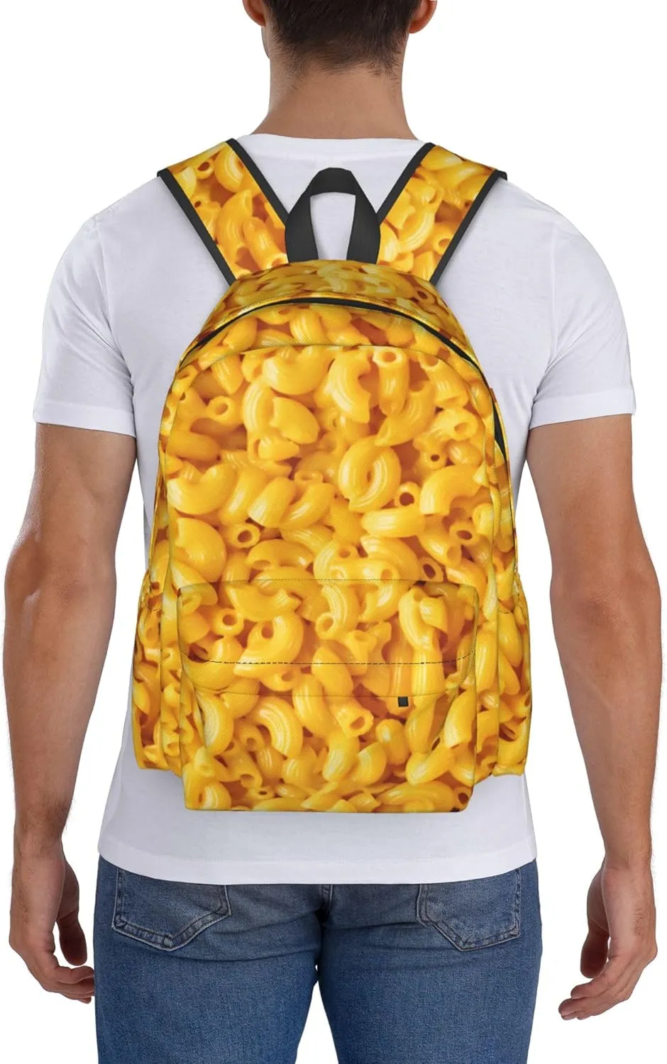 AMRANDOM Macaroni And Cheese Backpack Purse Casual Lightweight Travel Shoulder Bag Rucksack
