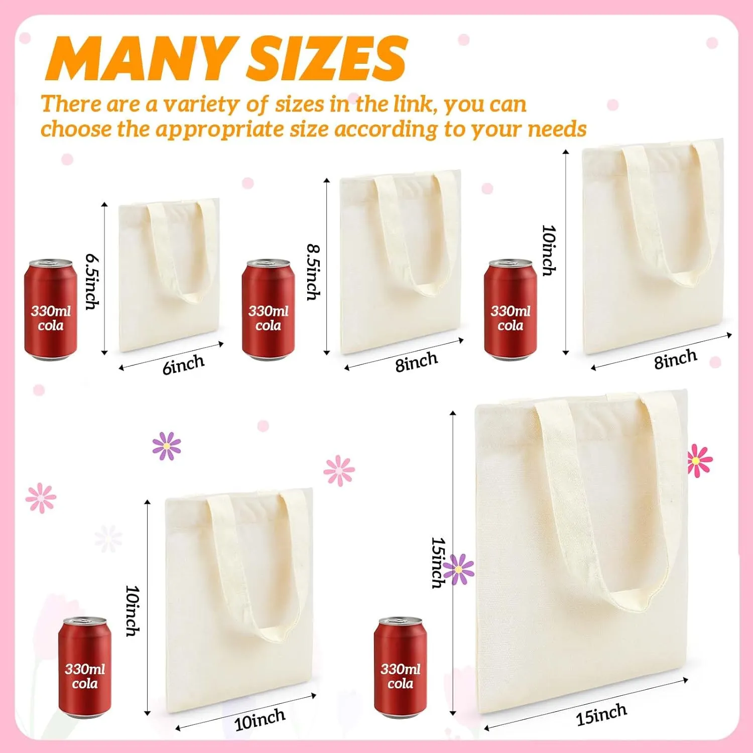Amylove 48 Pcs Mini Tote Bag Sublimation Blank Canvas Tote Bags Reusable Grocery Luggage DIY Sack Goody for Party Even (8.5 x 8 Inch,Natural Color)
