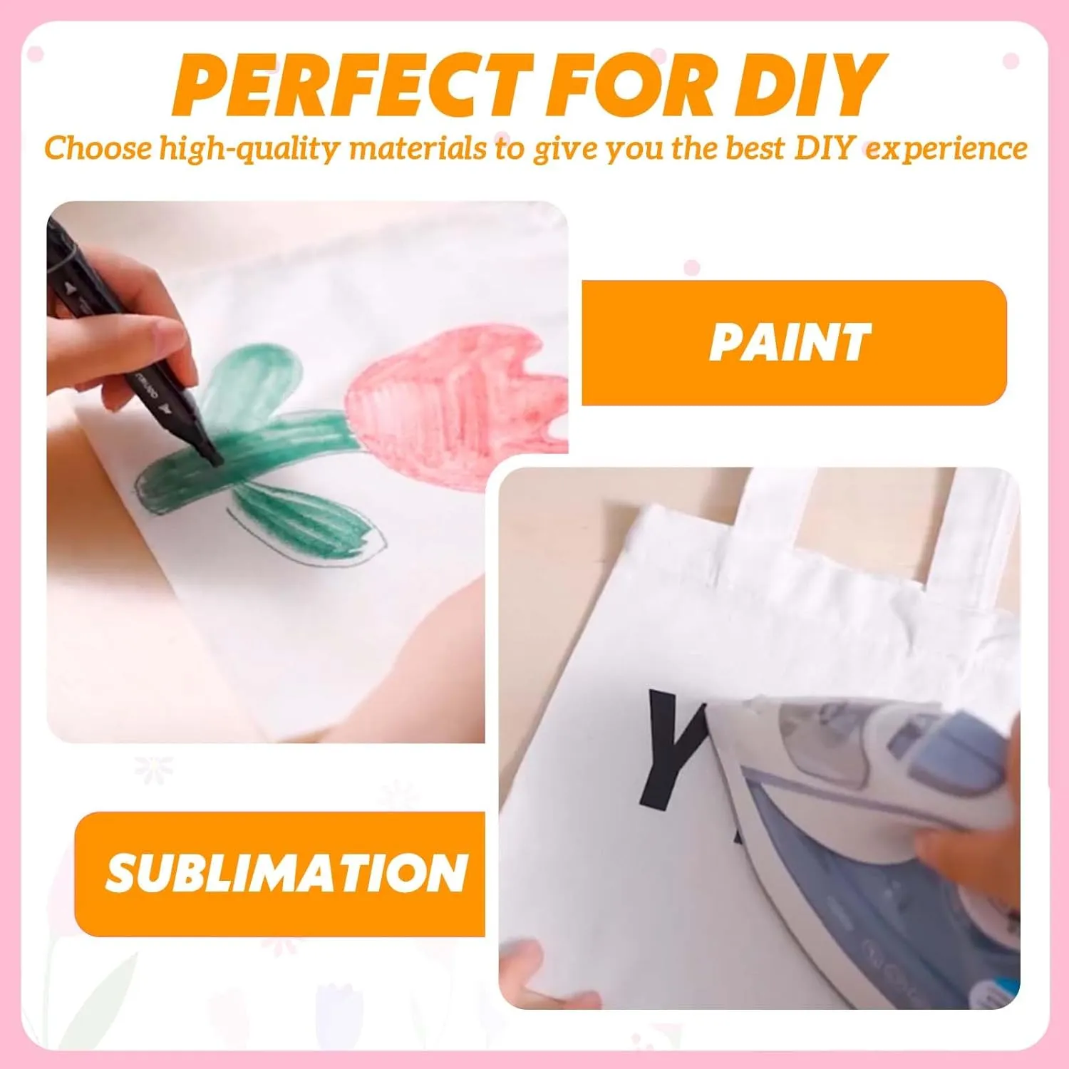 Amylove 48 Pcs Mini Tote Bag Sublimation Blank Canvas Tote Bags Reusable Grocery Luggage DIY Sack Goody for Party Even (8.5 x 8 Inch,Natural Color)