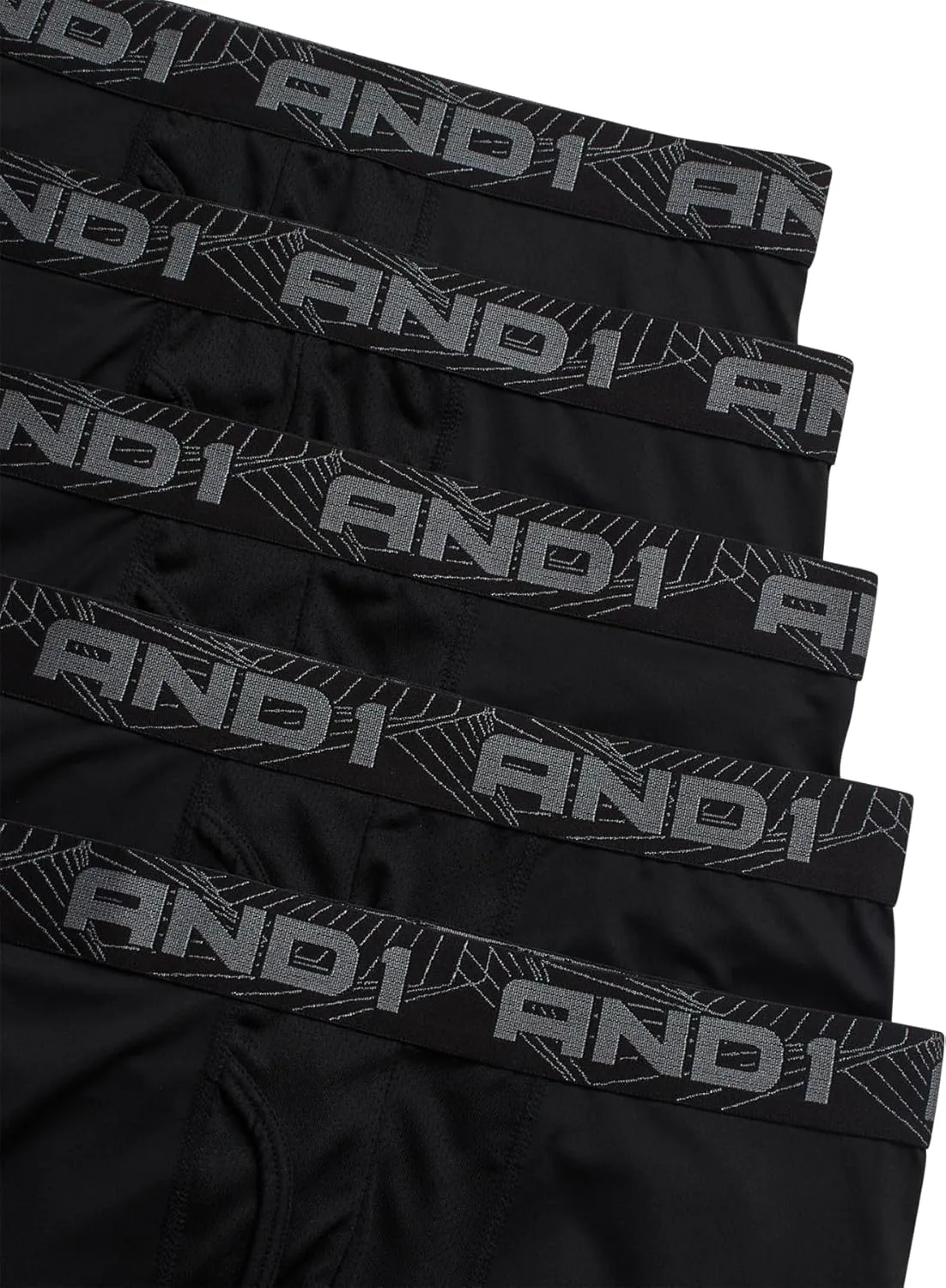 AND1 Mens Boxer Briefs - 5 Pack Stretch Performance Mens Underwear Boxers with Functional Fly Pouch (Sizes: S-3XL)