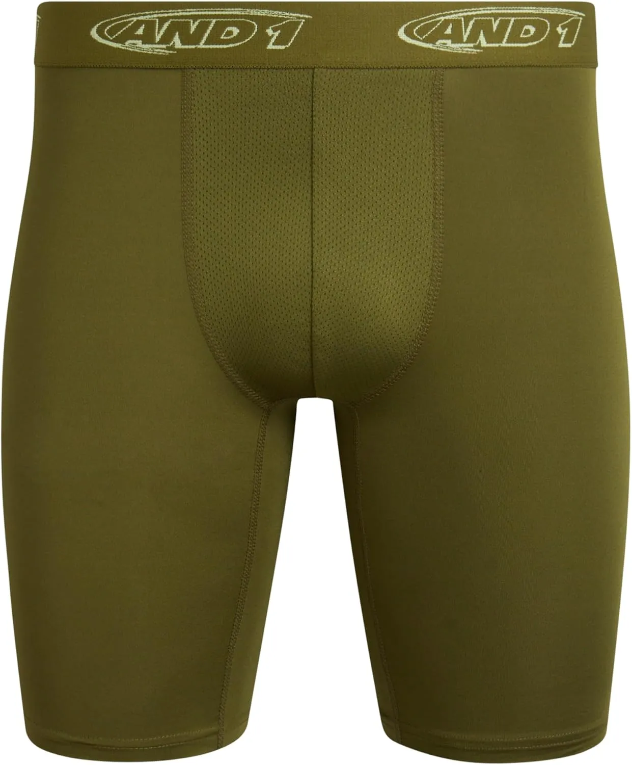 AND1 Mens Boxer Briefs-6 Pack Stretch Long Leg Compression Underwear with Mesh Contour Pouch-Supportive Fit for Everyday Wear