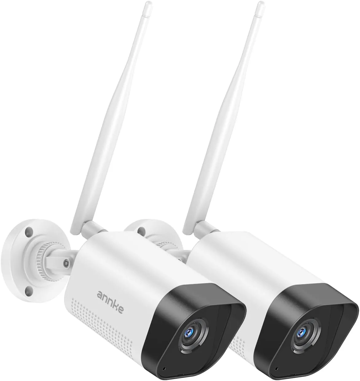 ANNKE 2 Pack 2K Add-On Wi-Fi Outdoor Security Cameras, 3MP Wireless Surveillance IP Cameras with Human Detection, Two-Way Audio, 24/7 All-Day Monitoring, IP66 Waterproof
