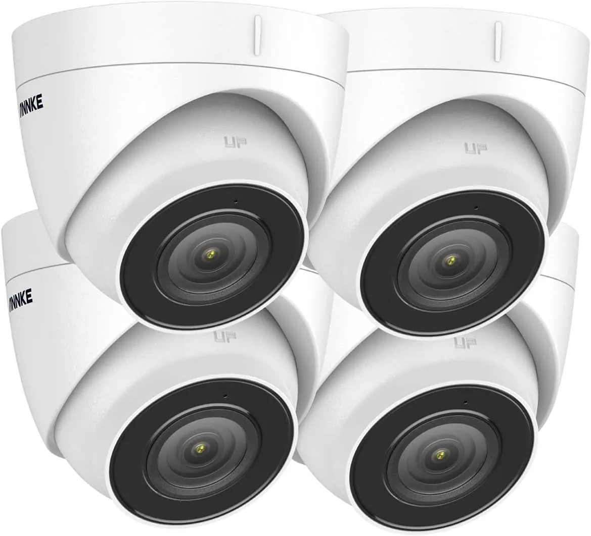 ANNKE C500 4-Pack 5MP IP Security Camera w/Audio, 100 FT EXIR 2.0 Color Night Vision, Outdoor PoE Camera with H.265 , 120dB WDR, 3D DNR, Support to 256GB Micro SD, IP67 Waterproof, 2.8mm Lens