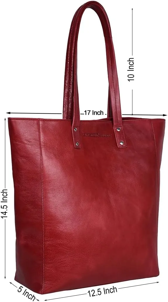 ANTONIO VALERIA Ava Leather Tote/Top Handle Shoulder Bag for Women