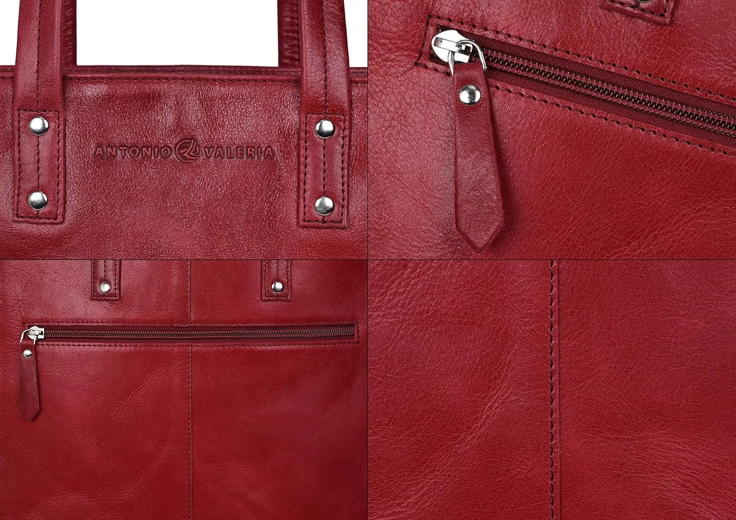 ANTONIO VALERIA Ava Leather Tote/Top Handle Shoulder Bag for Women