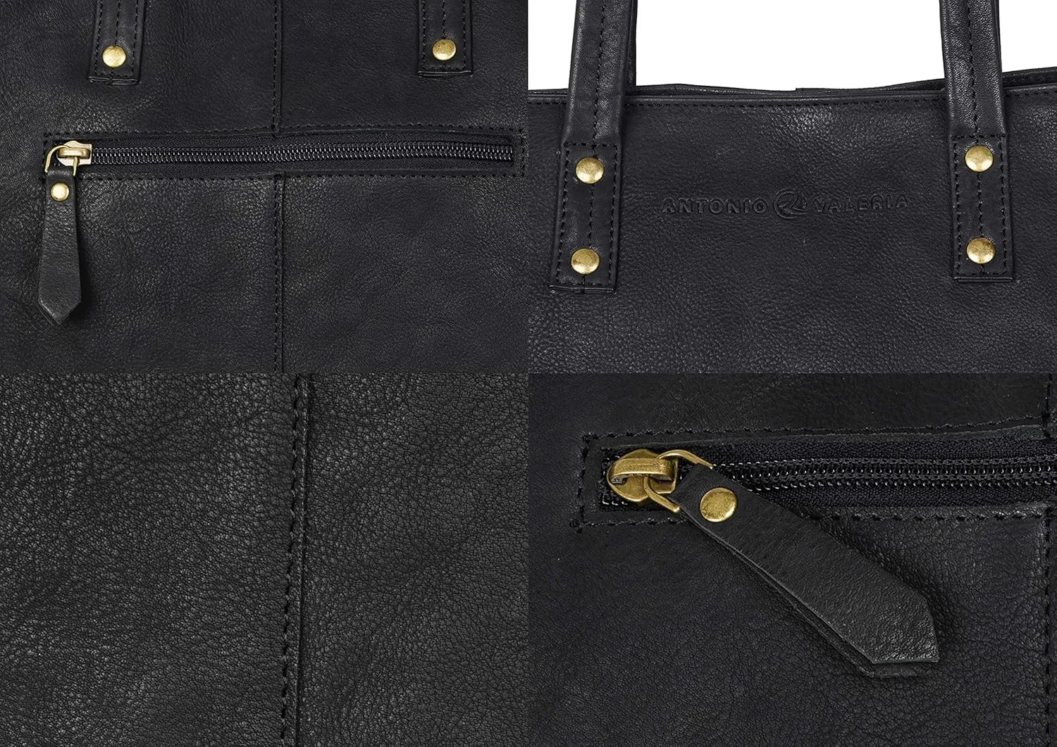 ANTONIO VALERIA Ava Leather Tote/Top Handle Shoulder Bag for Women