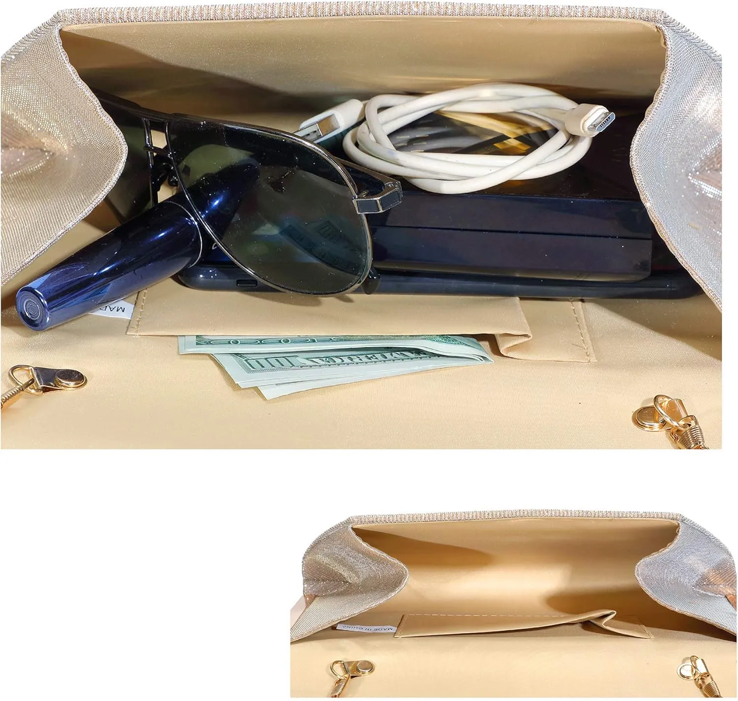 AO ALI VICTORY Glitter Clutch Purses for Women Evening Bags Clutches Flap Envelope Handbags Large Wedding Party Prom Purse