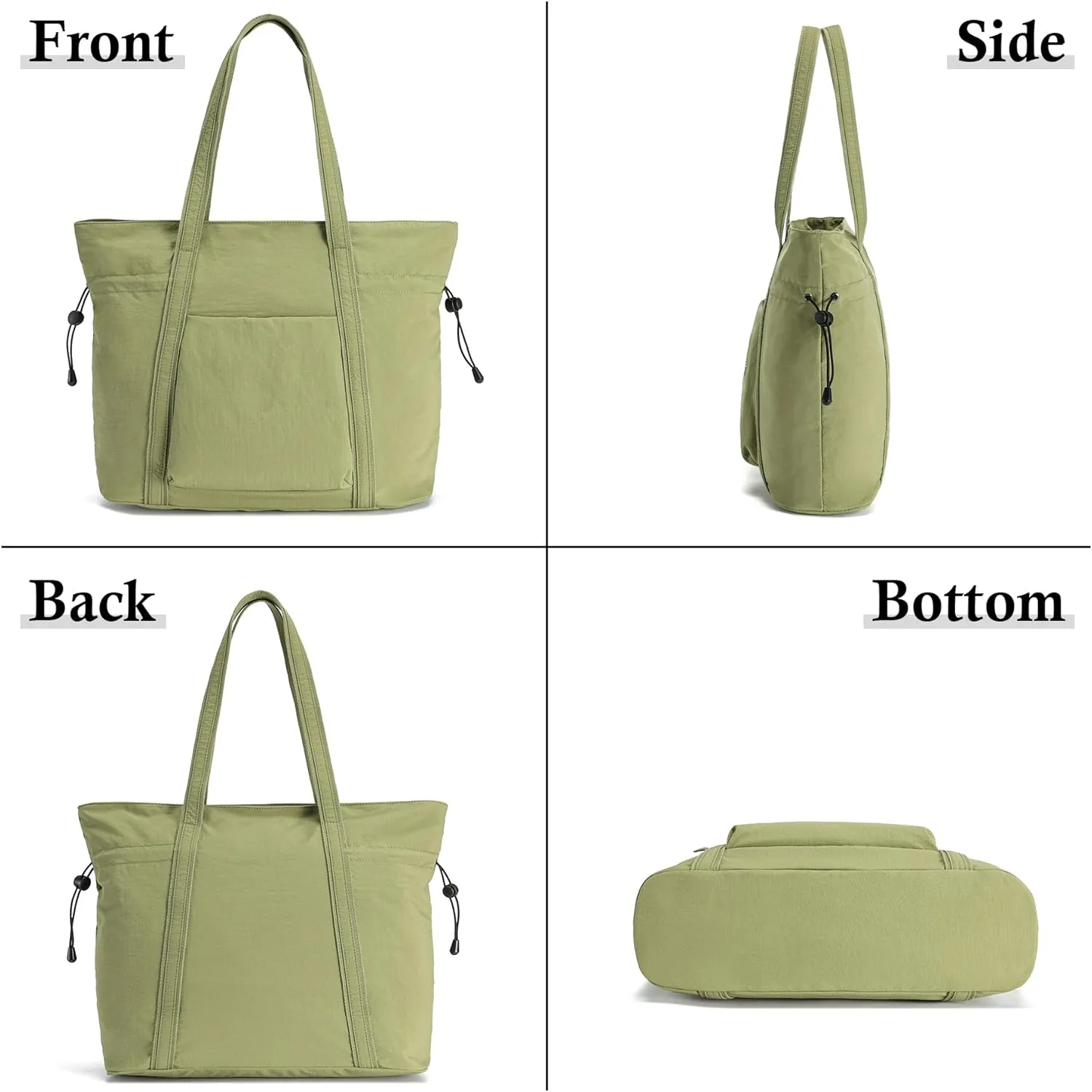 AOCINA 16L Tote Bag for Women Work with Zipper Womens Casual Shoulder Bags for Gym Beach Travel Shopping