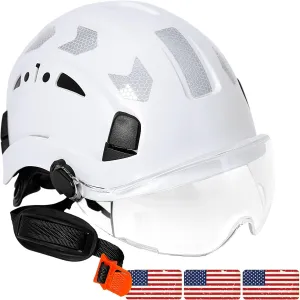 AOLAMEGS Construction Safety Hard Hat - ANSI Z89.1 Type Ι OSHA Approved Safety Helmets with Chin Straps Lightweight Reflective Vented ABS Hard Hats For Men Women Industrial Workwear 6-point Suspension
