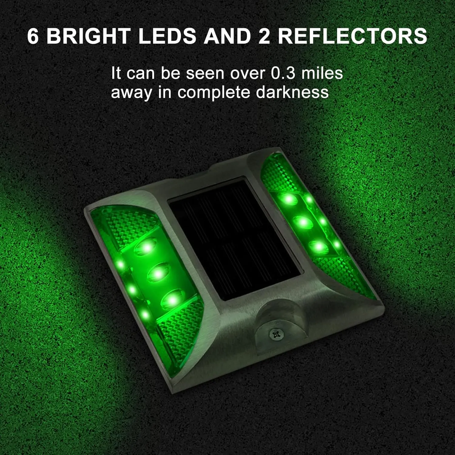 Aolyty Solar Driveway Marker Lights Outdoor, IP68 Waterproof Solar Dock Lights, Bright Warning Flashes Lights Reflective Road Marker for Deck Sidewalk Stair Garden Pathway (Yellow, 4 Pack)