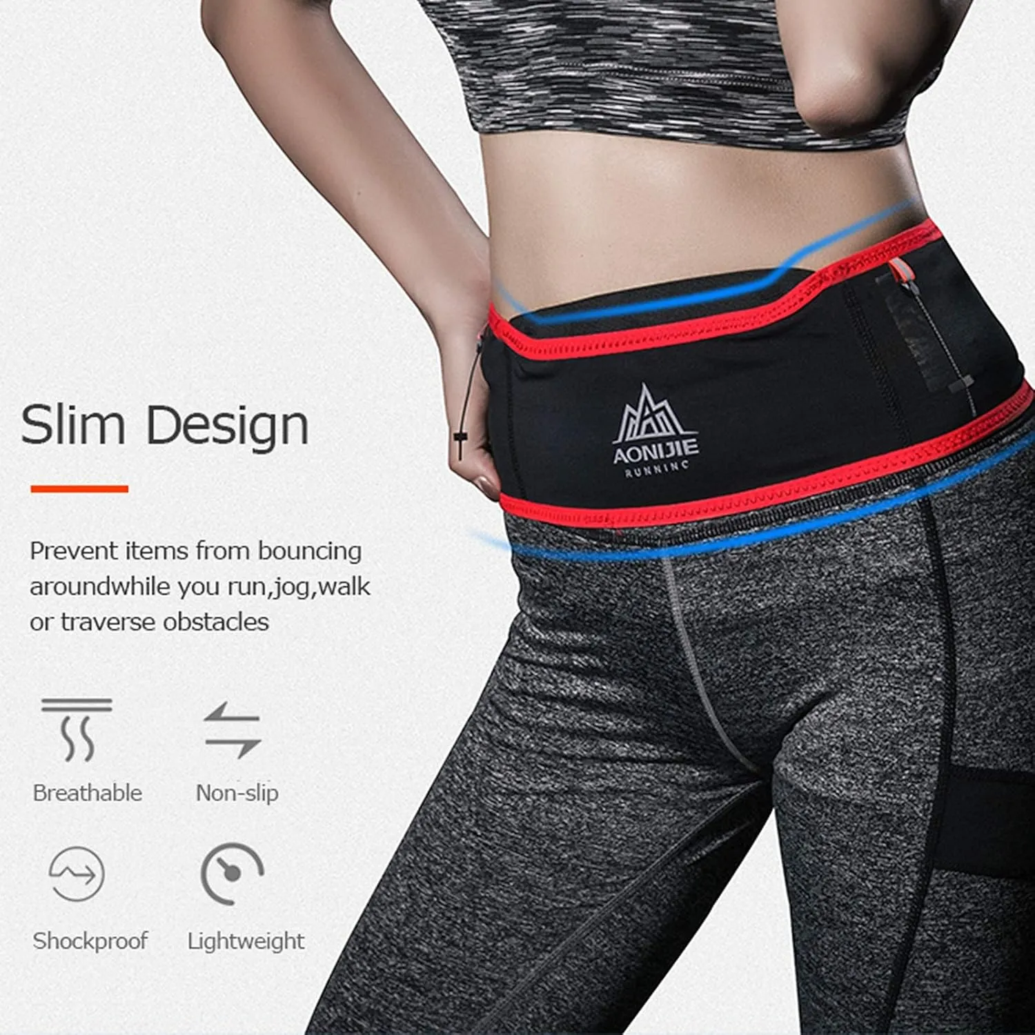 AONIJIE Hydration Belt Running Fanny Pack, with 250ml Soft Water Bottle Flask Phone Holder for Trailing Running Climbing Jogging Cycling Workout Fitness 3 Colors (Black, S/M)