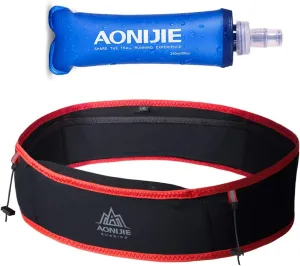 AONIJIE Hydration Belt Running Fanny Pack, with 250ml Soft Water Bottle Flask Phone Holder for Trailing Running Climbing Jogging Cycling Workout Fitness 3 Colors (Red, L/XL)