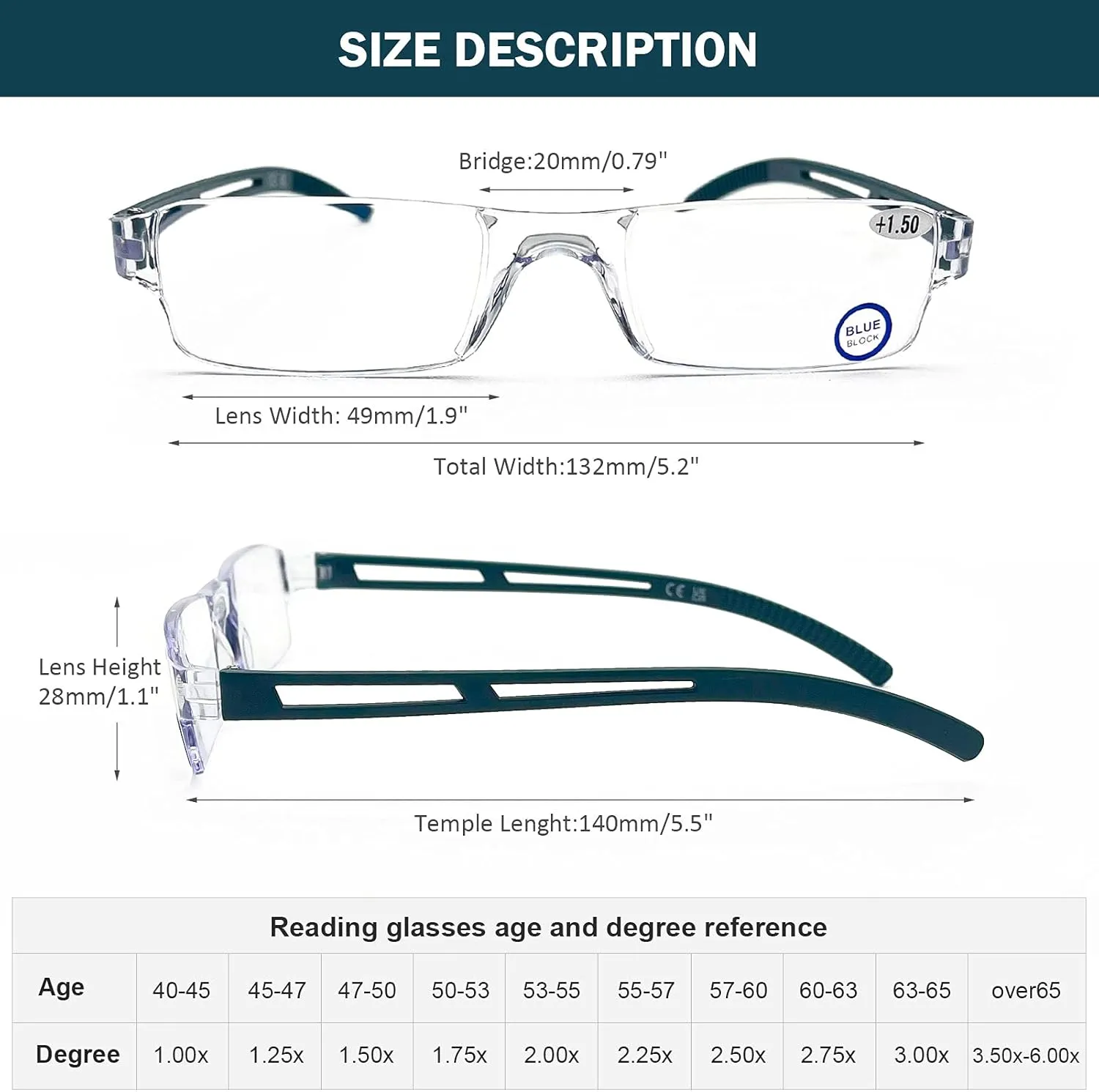 AQWANO Rimless Computer Reading Glasses Blue Light Blocking, 5 Pack Fashion Clear Frame Readers for Women Men Lightweight & Comfortable Anti Glare, 1.0