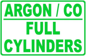 Argon/Co Full Cylinders Sign. 18x24 Metal
