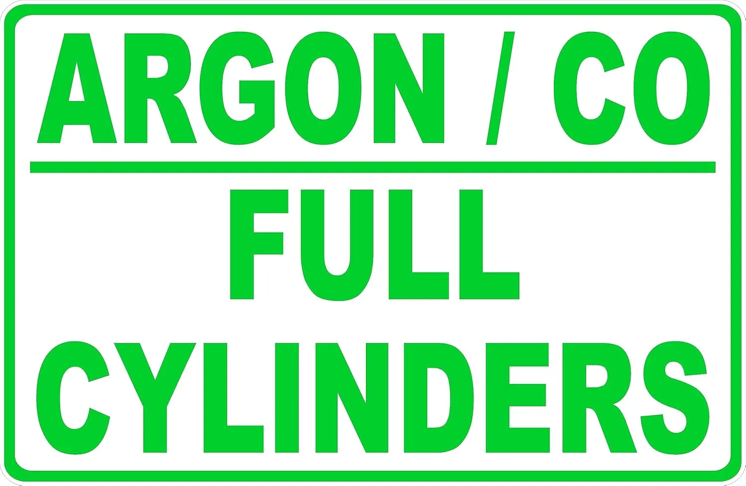 Argon/Co Full Cylinders Sign. 18x24 Metal