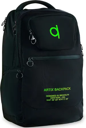 ARTIX® Waterproof Laptop Backpack for Men & Women | Large 17.3-inch Travel Backpack | Stylish & Durable Computer Bag for Business, Office & Work | Versatile Rucksack for Adults (Black/Green)