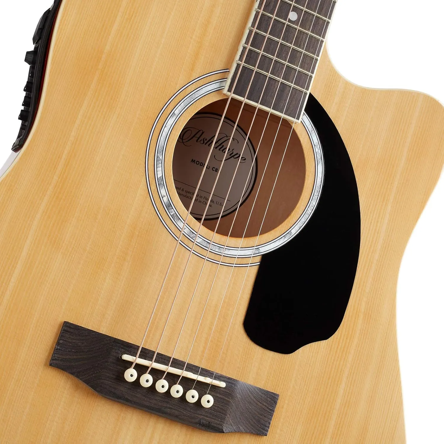 Ashthorpe Full-Size Cutaway Thinline Acoustic-Electric Guitar Package - Premium Tonewoods - Natural