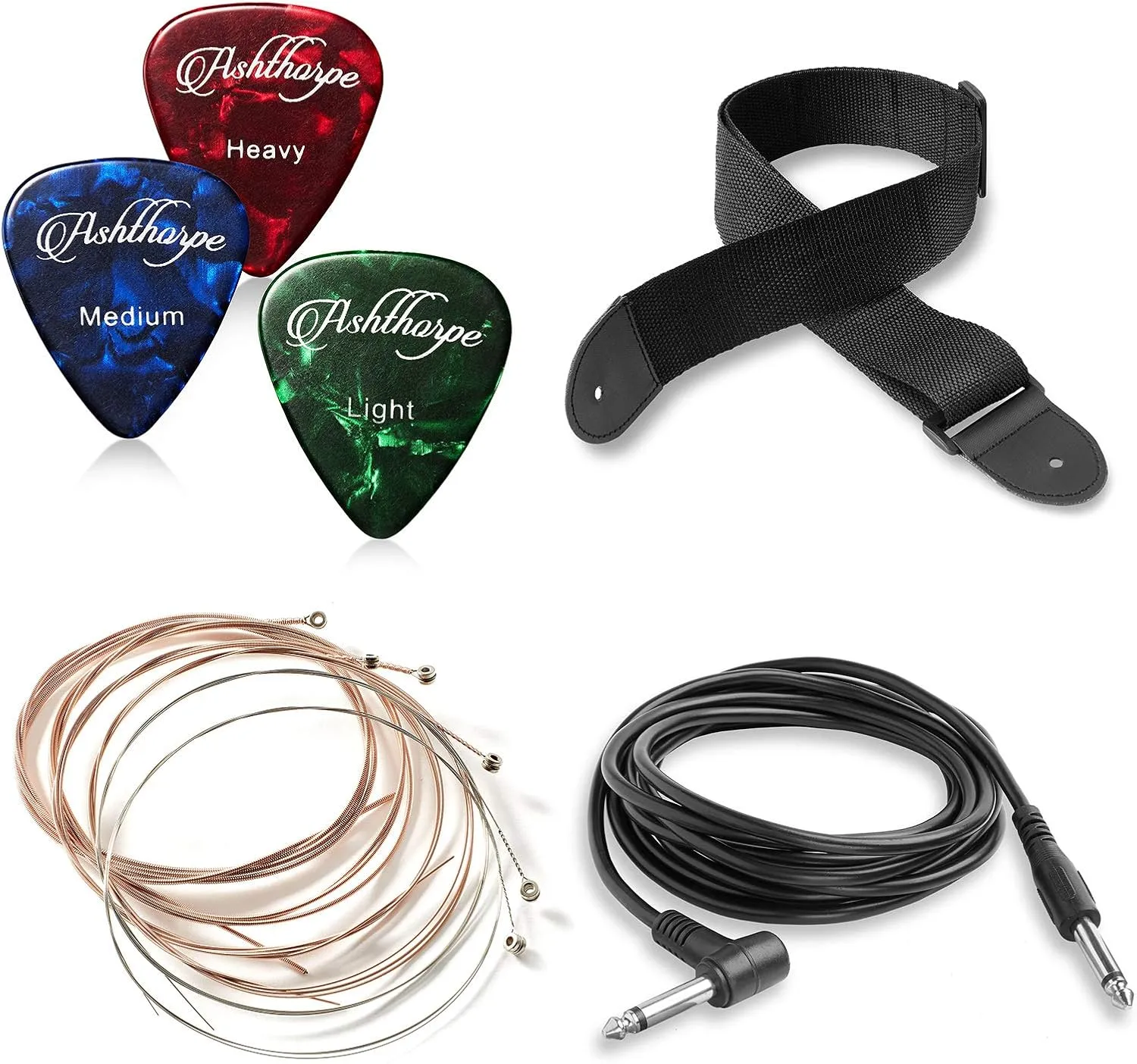 Ashthorpe Full-Size Cutaway Thinline Acoustic-Electric Guitar Package - Premium Tonewoods - Natural