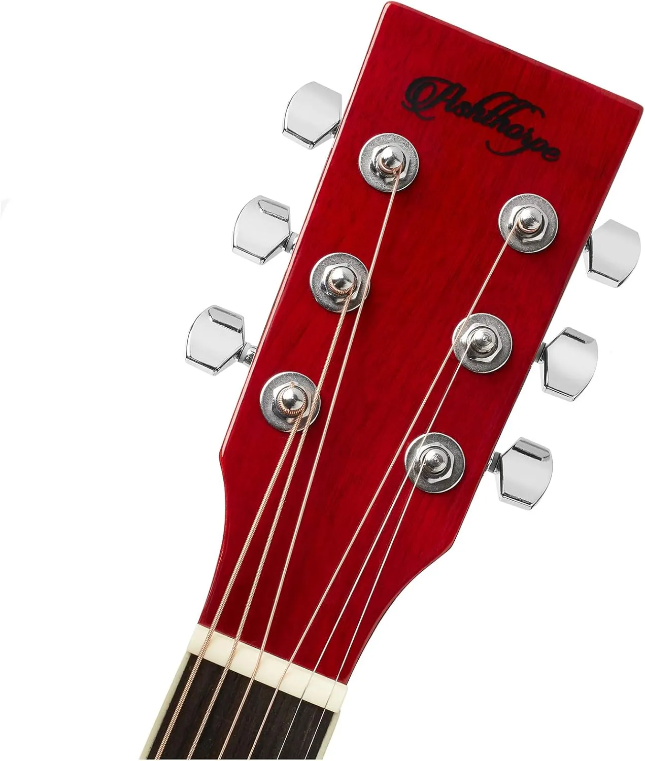 Ashthorpe Full-Size Dreadnought Cutaway Acoustic-Electric Guitar Bundle - Premium Tonewoods - Red