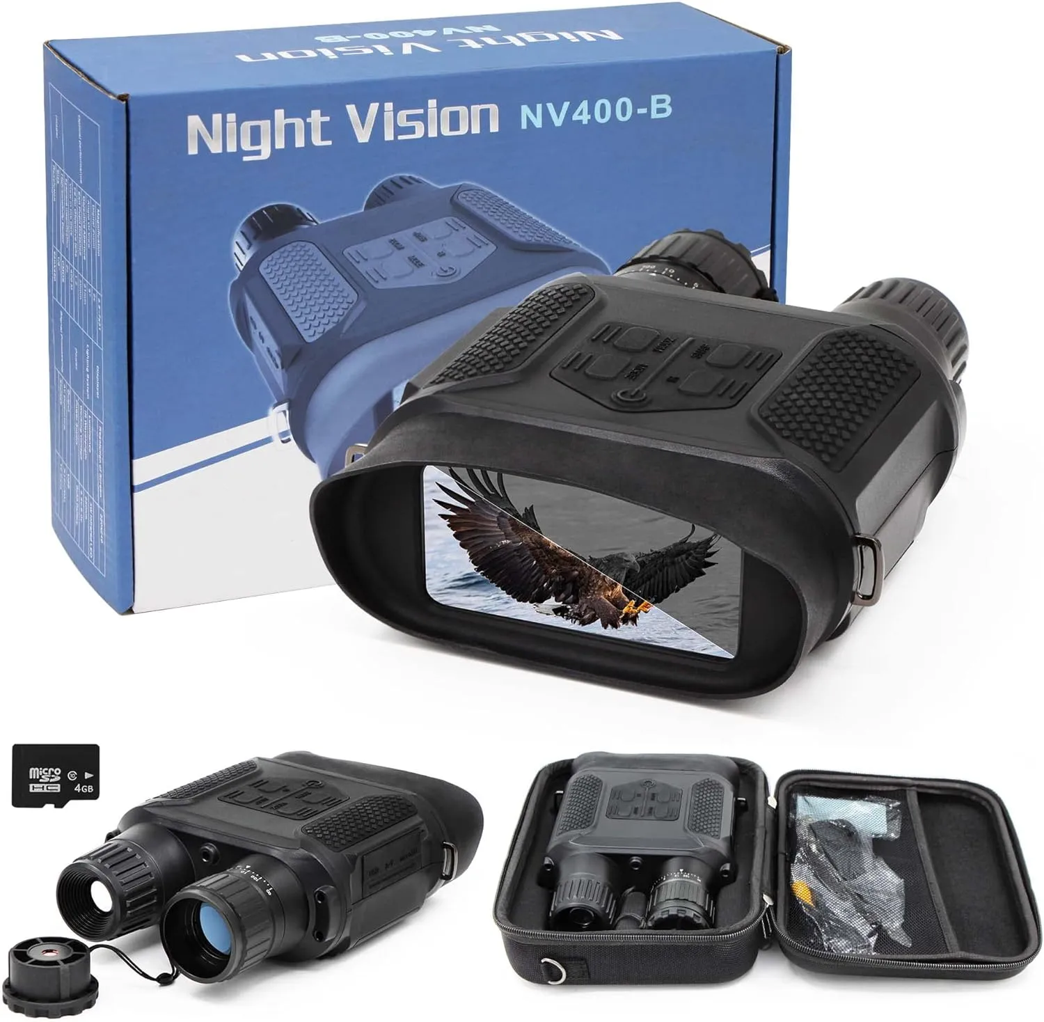Astromania Night Vision Binocular/Digital Infrared Night Vision Scope - Hunting IR Telescope with 2" TFT LCD in-View,1300ft/400M Viewing Range,640x480p HD Photo Camera Video Recorder Display