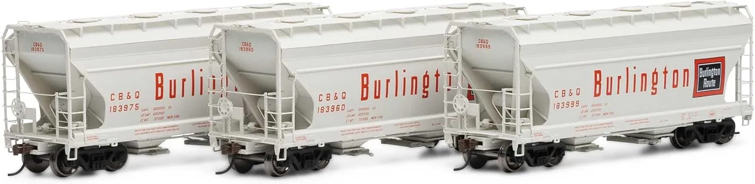 Athearn HO ACF 2970 Covered Hopper CB&Q 3 ATH81064 HO Rolling Stock