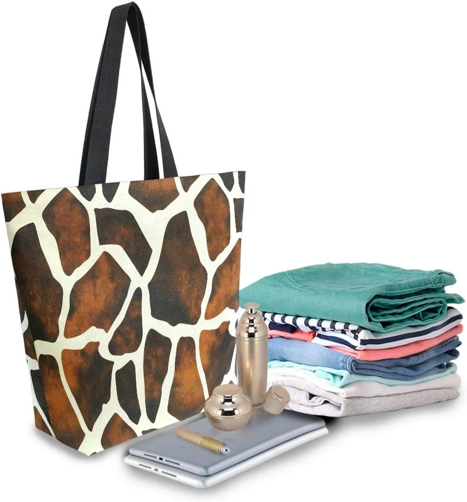 AUUXVA Canvas Tote Bags Large Canvas Handbag Purse Shoulder Shopping Bag with Zipper Pouch
