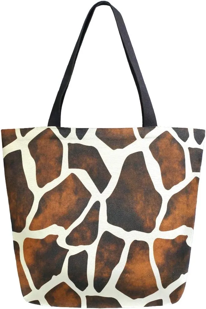 AUUXVA Canvas Tote Bags Large Canvas Handbag Purse Shoulder Shopping Bag with Zipper Pouch