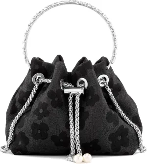Ayliss Women Evening Handbag Mini Clutch Rhinestone Pouch Crossbody Handbag Purse Top Handle Floral Shoulder Bag Prom