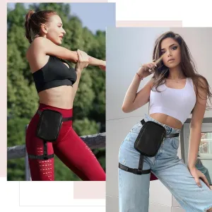 AYNEFY Thigh Harness Leg Purse, Leg Harness Bag Easy Installation Waterproof Portable Durable PU Leather for Outdoor