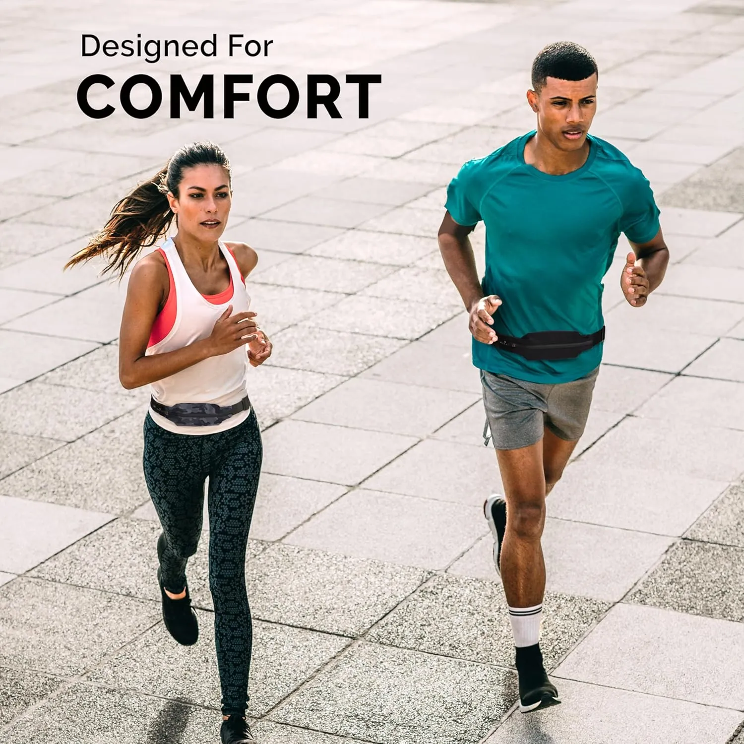 Back Bay Reflective Running Belt for Women & Men [Fits ALL Phones], Runners Fanny Pack, Money Belt, Reflective Running Gear, Waist Bag Workout Gear, iPhone Runner's Phone Holder Waist Pack