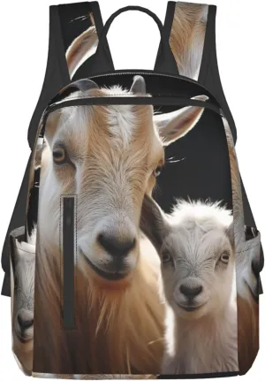 Backpack Cute Goat Laptop Backpack For Men Women Waterproof Large Capacity Travel Casual Daypack, Black, One Size