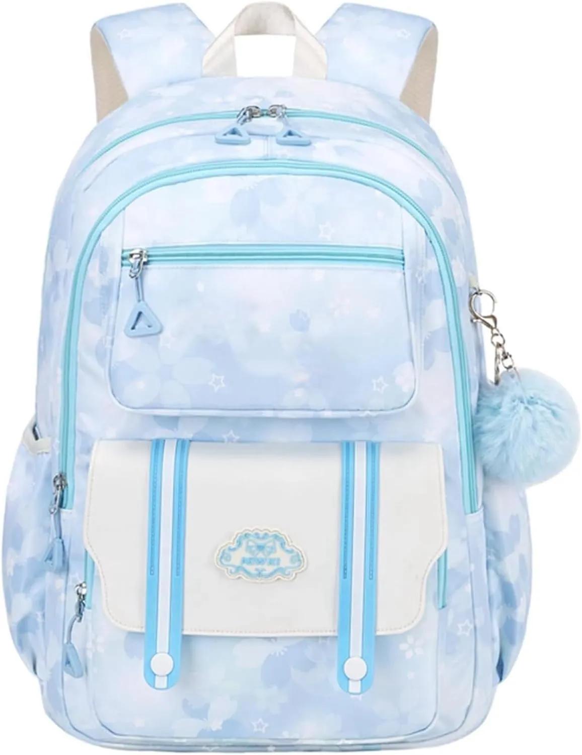 Backpack for Girls with Chest Buckle Water Resistant School Bag Kids Bookbag for Elementary School, 02-blue
