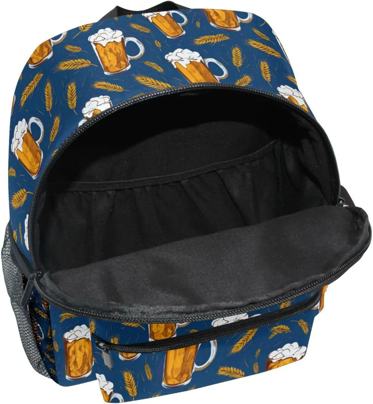 Backpack for Toddler Boys Girls Beer Wheat Blue Pattern Lightweight Mini Shoulder Bag Casual Daypack Rucksack for Kindergarten Preschool Nursery Outdoor Travel Age 3-8 M