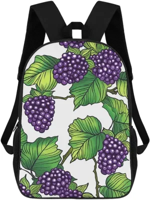 Backpack For Women Men Casual Travel Daypacks Hand Drawn Mulberries Rucksuck For Work Cute Laptop Backpack