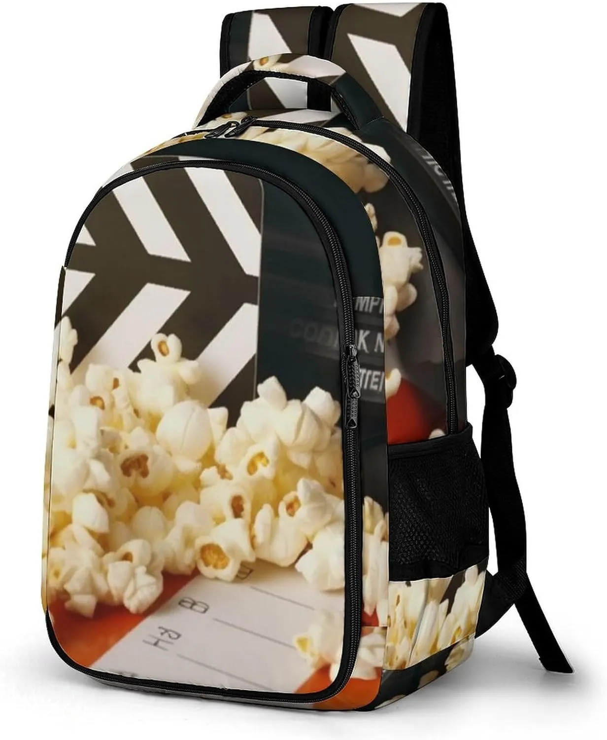Backpack Travel Laptop Backpack for Men Women Cinema Clapboard And Popcorn Casual Daypack Adjustable Lightweight Computer Bag