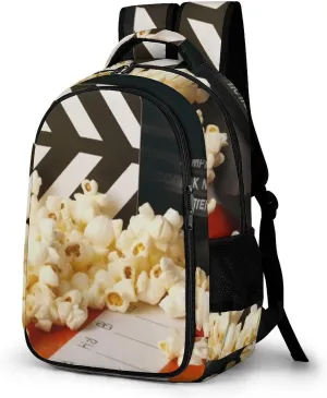 Backpack Travel Laptop Backpack for Men Women Cinema Clapboard And Popcorn Casual Daypack Adjustable Lightweight Computer Bag