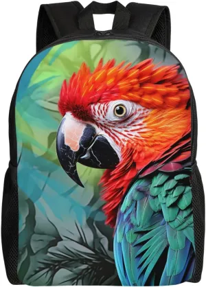 Backpack Travel Laptop Backpack For Men Women Colorful Parrot Casual Daypack Adjustable Lightweight Computer Bag