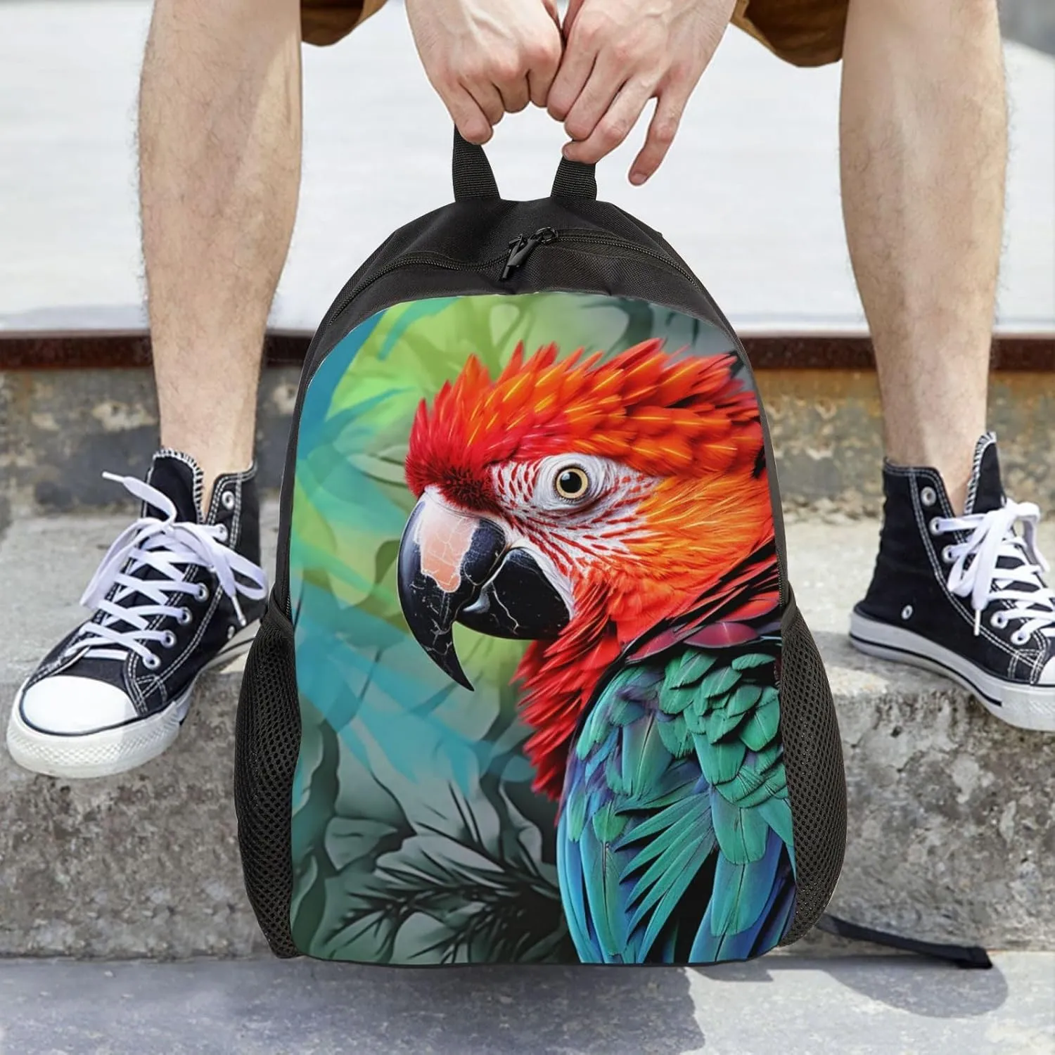 Backpack Travel Laptop Backpack For Men Women Colorful Parrot Casual Daypack Adjustable Lightweight Computer Bag