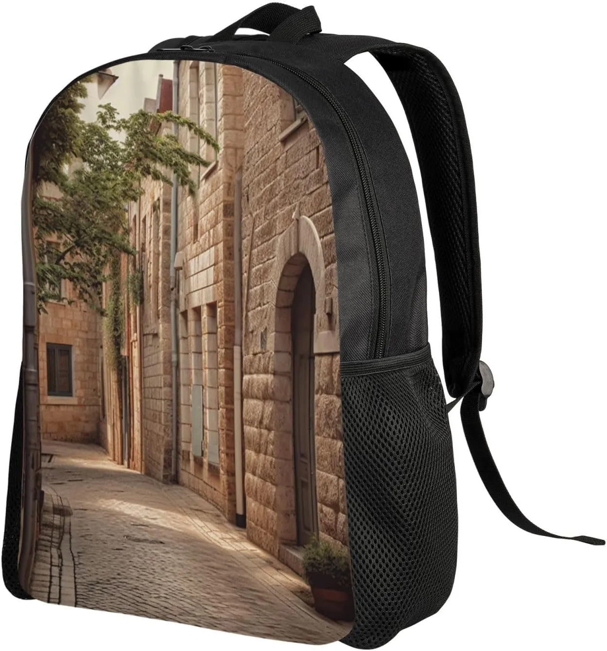 Backpack Travel Laptop Backpack For Men Women Lightweight Rucksack Architecture Streets Houses Casual Daypack