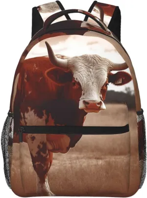 Backpack Travel Laptop Backpack for Men Women Lightweight Rucksack Texas Cow Casual Daypack