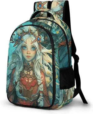 Backpack Travel Laptop Backpack for Men Women White-Haired Priestess Casual Daypack Adjustable Lightweight Computer Bag