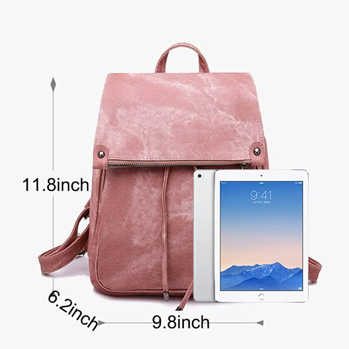 Backpacks and Purses for Women Waterproof Anti-theft Lightweight PU Leather Nylon Shoulder Bag Travel Rucksack, Black, One Size